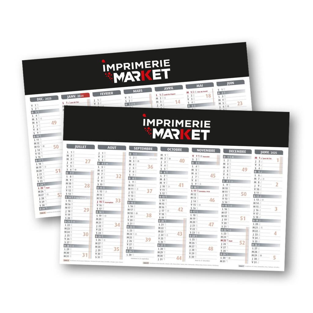 Calendrier A4 personnalisé