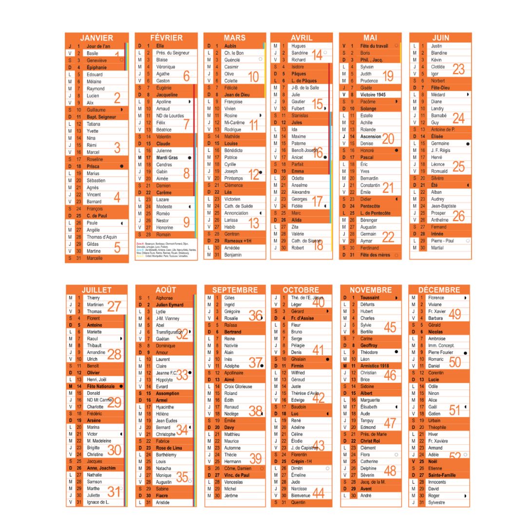 Calendrier 2026 gratuit