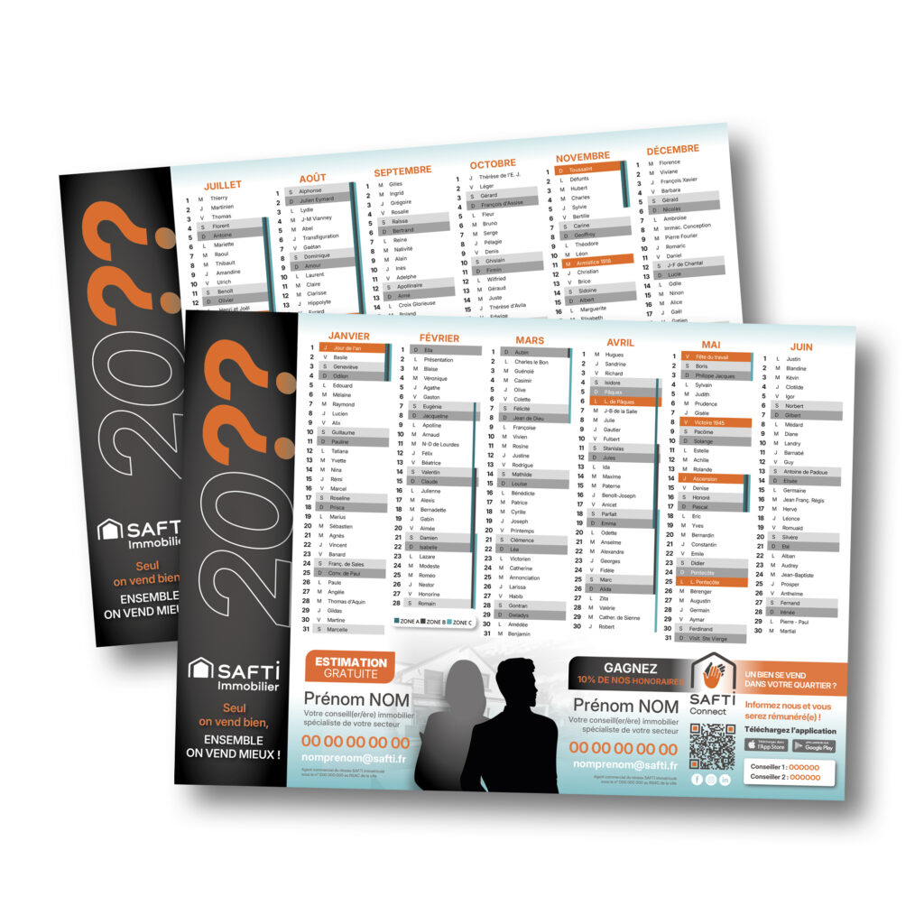 Calendrier safti pas cher avec imprimerie-market.com