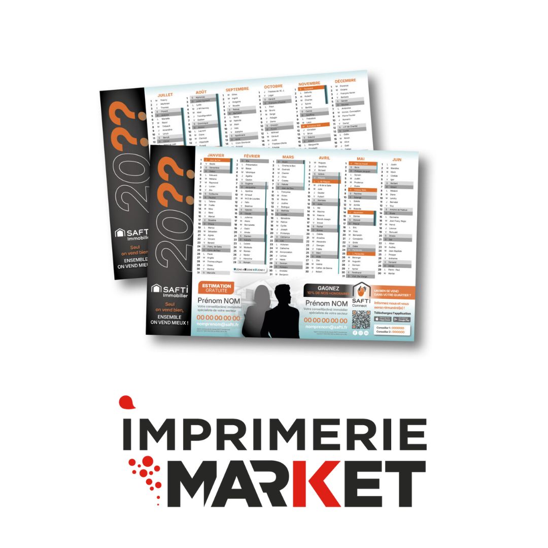 Le calendrier SAFTI A4, 350g : un modèle plébiscité par les conseillers immobiliers