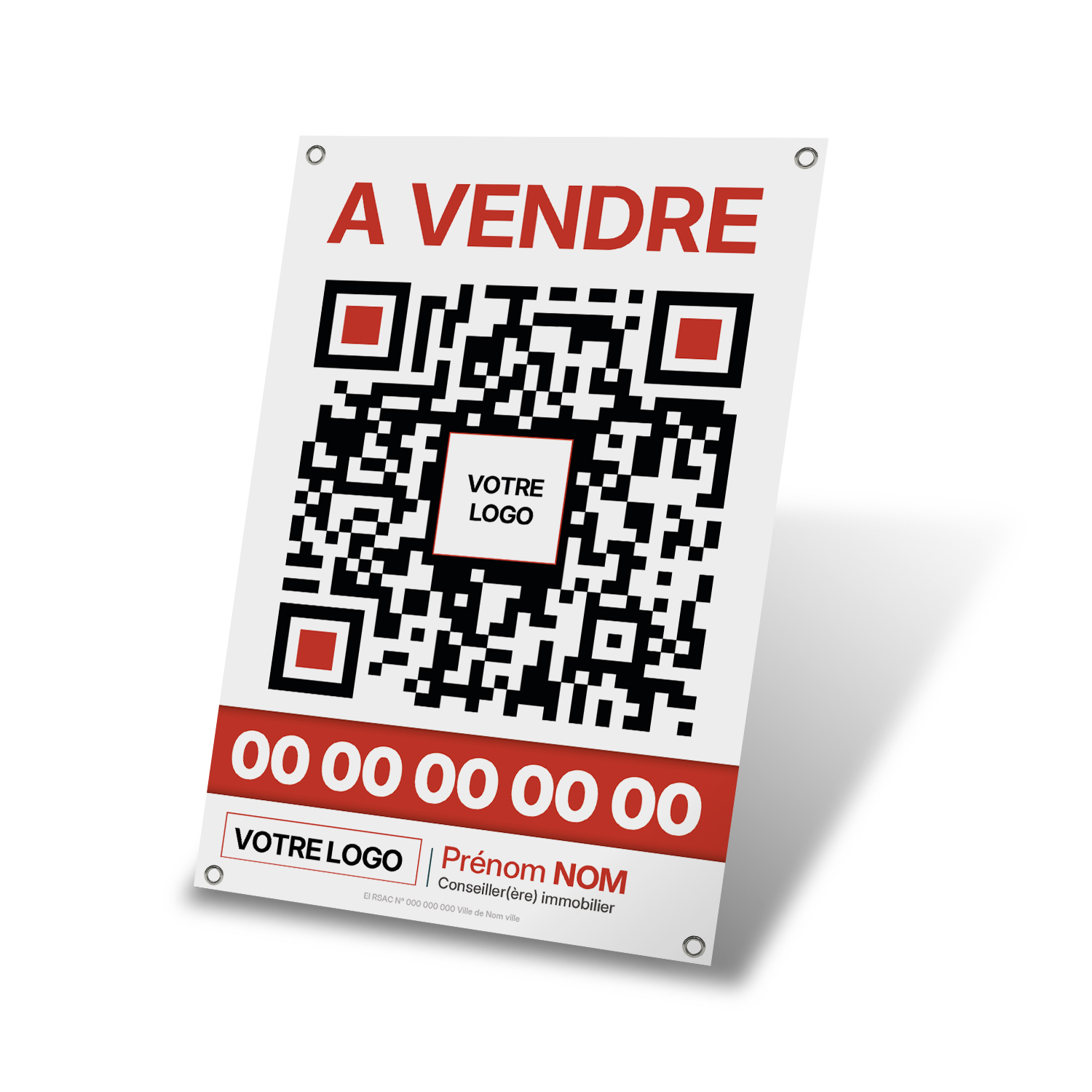Panneau immobilier avec QR Code personnalisé