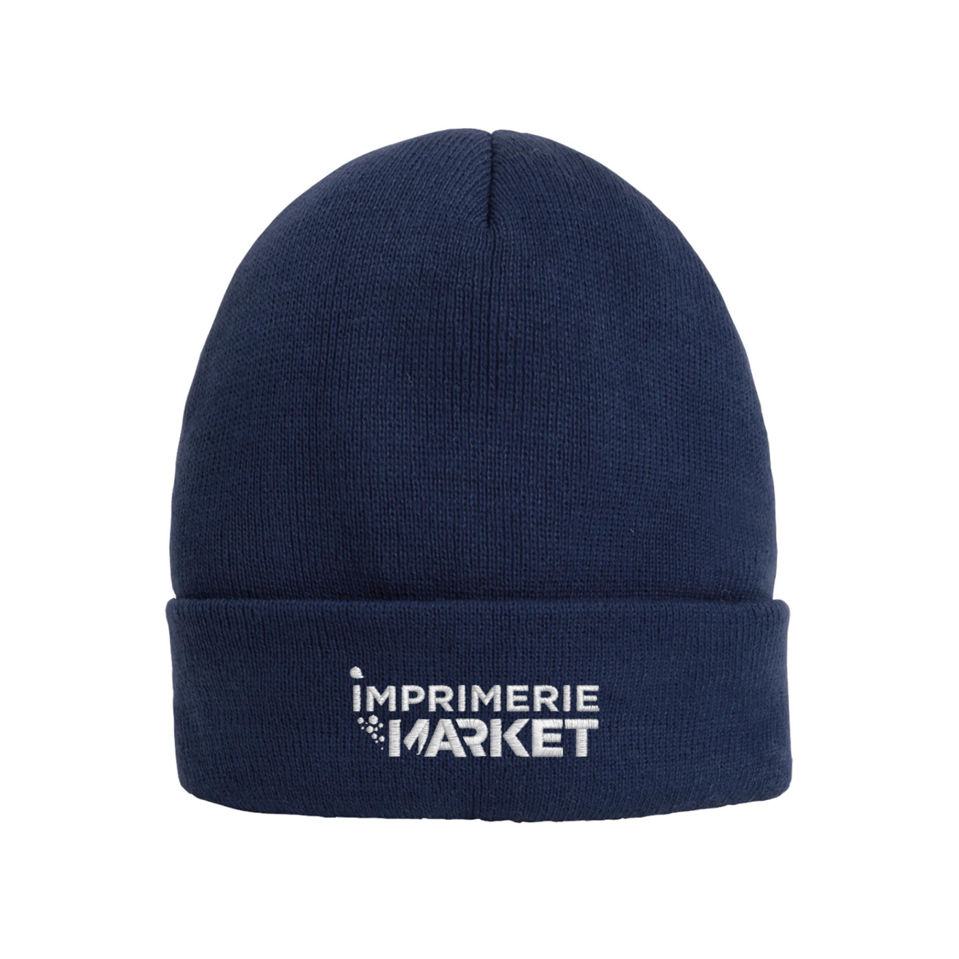 Bonnet Bleu marine à revers personnalisé