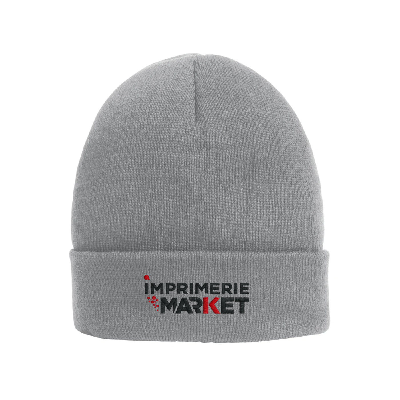 Bonnet gris clair à revers personnalisé