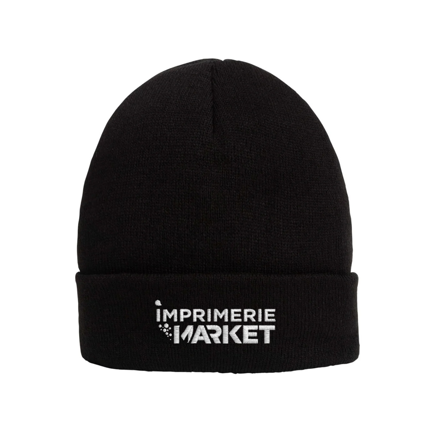 Bonnet Noir à revers personnalisé