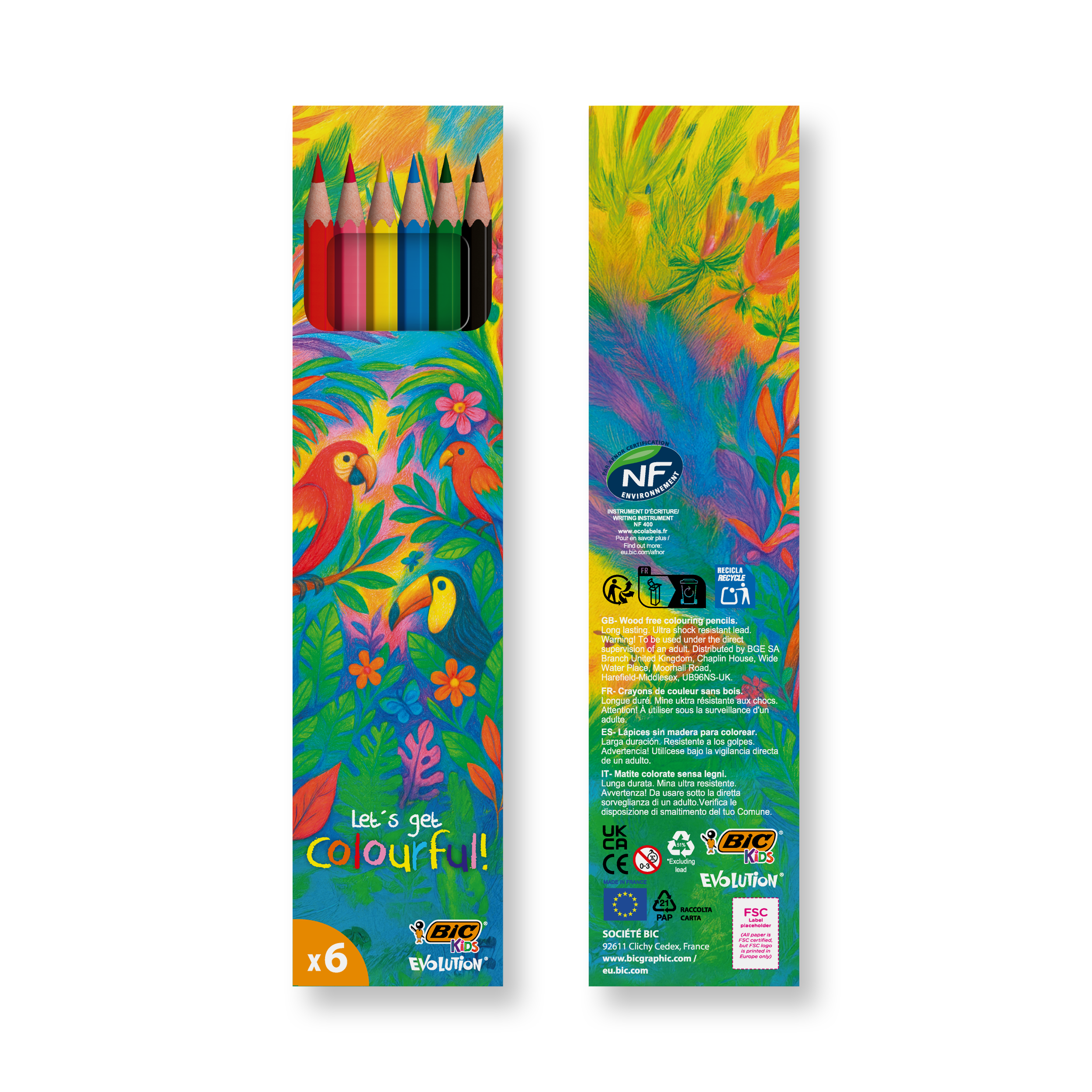 BIC® Kids Evolution® – Set de coloriage x6 (Boîte personnalisable)