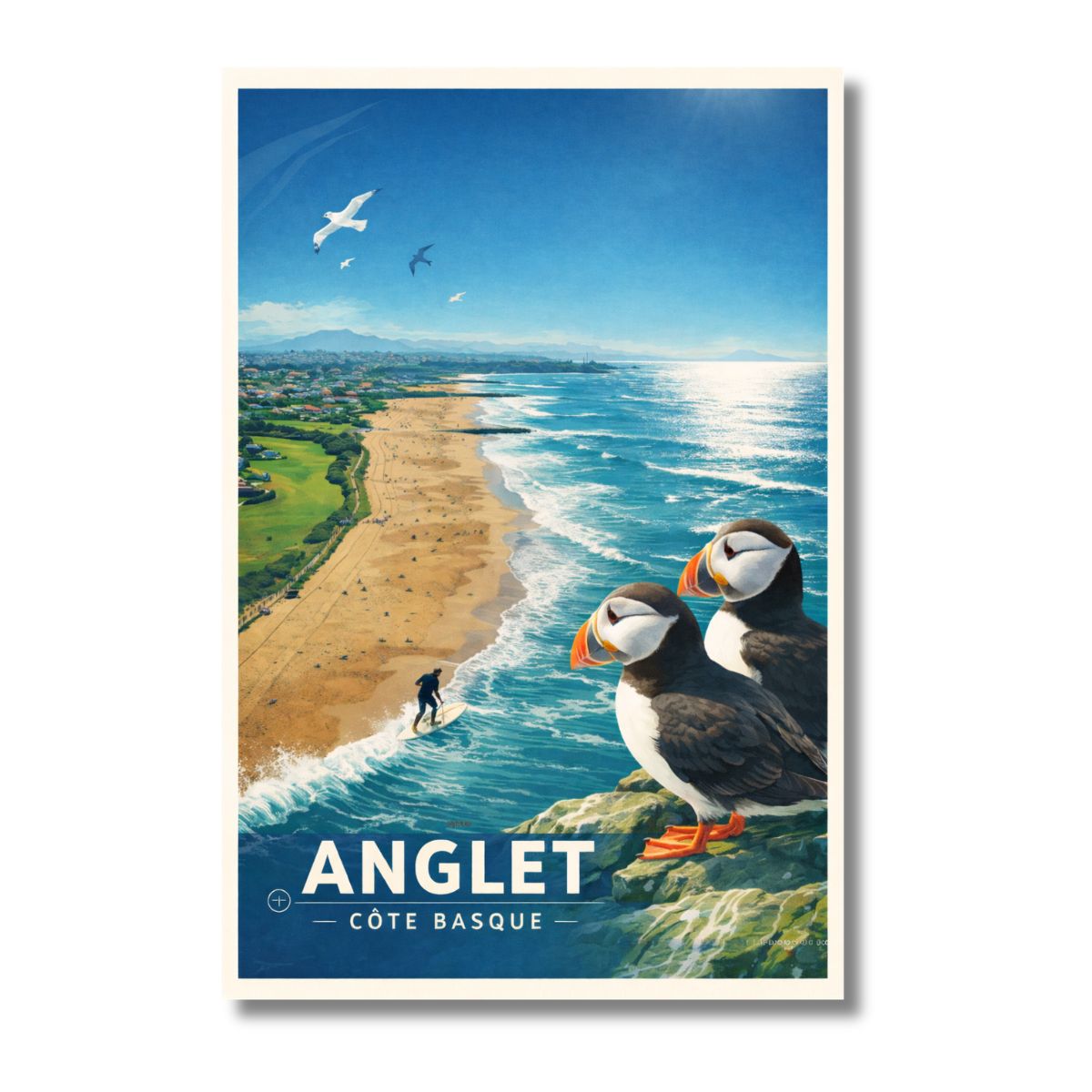 Affiche ANGLET – Côte Basque : L'Éclat de l'Océan dans votre Intérieur