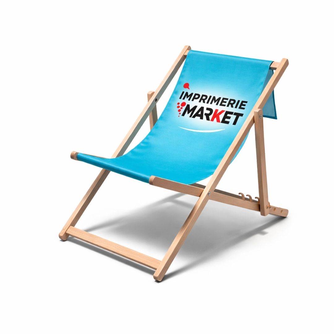 Chaise longue personnalisée avec bannière ( retour )- transat publicitaire pas cher