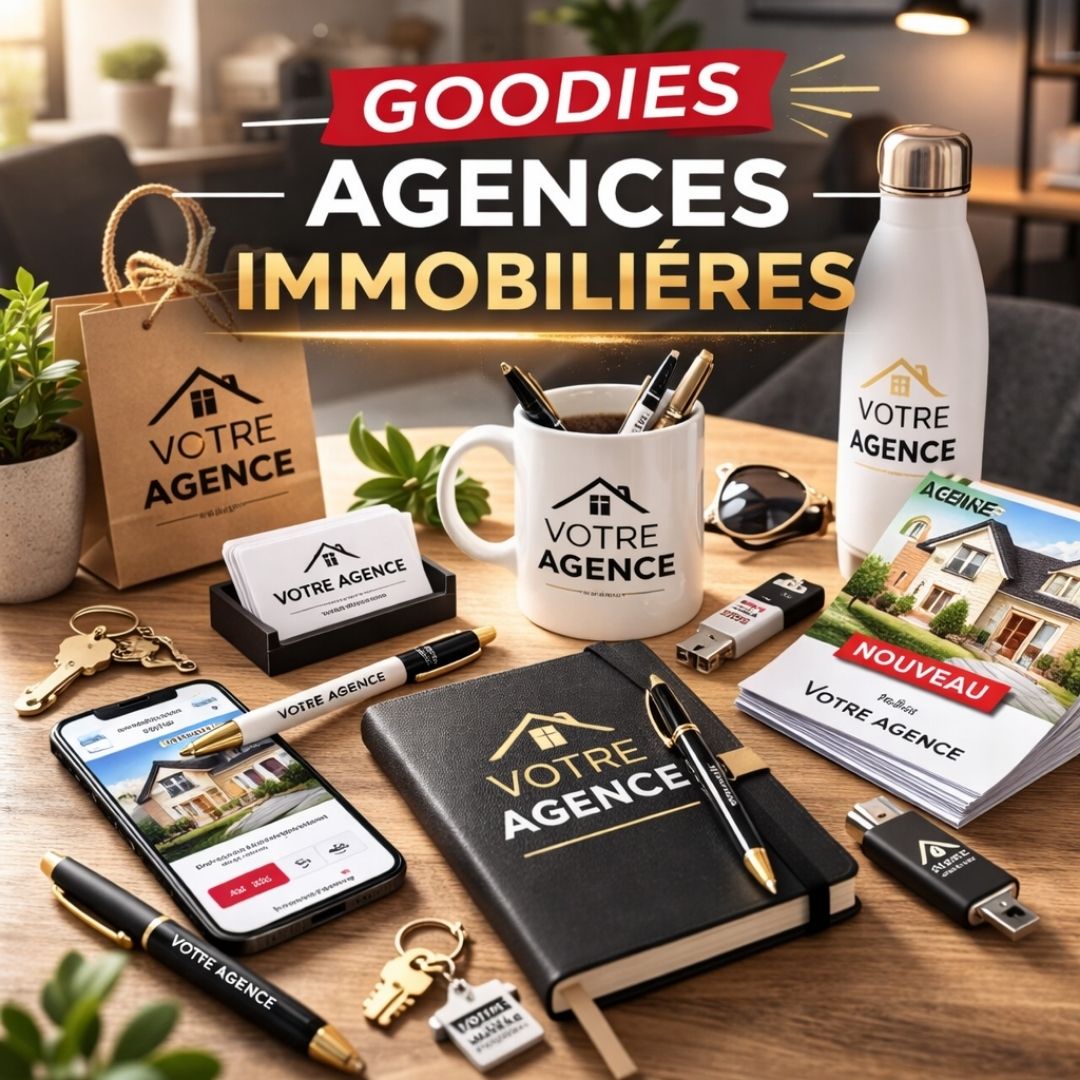 Quels cadeaux offrir pour booster vos mandats ? Découvrez notre sélection de goodies immobiliers : porte-clés, mètres, tote bags. Prix directs.