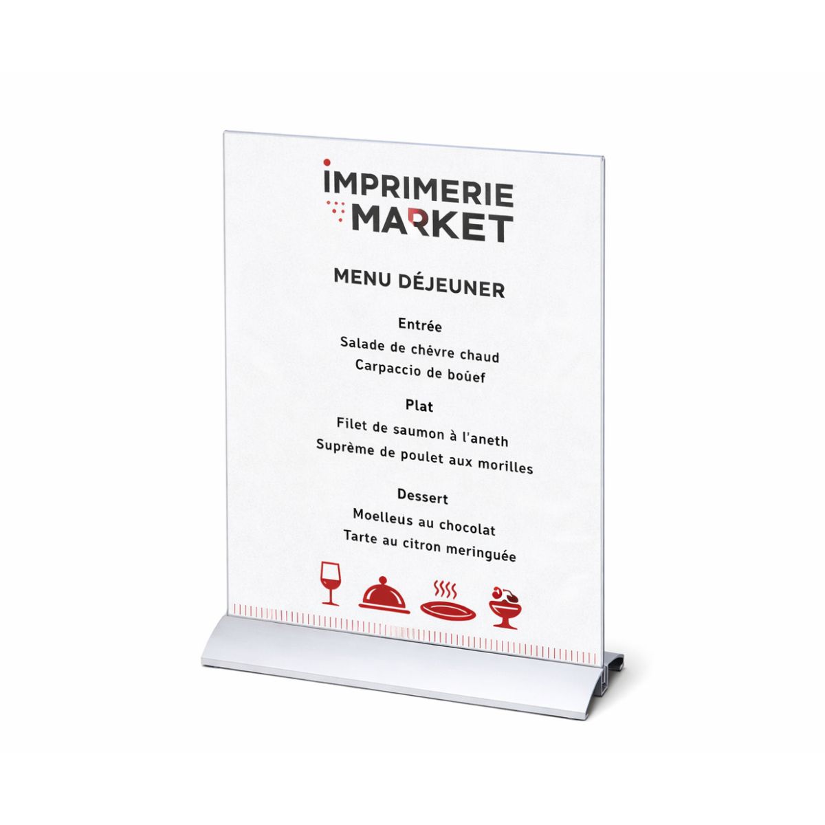 Porte-menu Premium A4 Portrait : L'Élégance de l'Aluminium pour votre Table