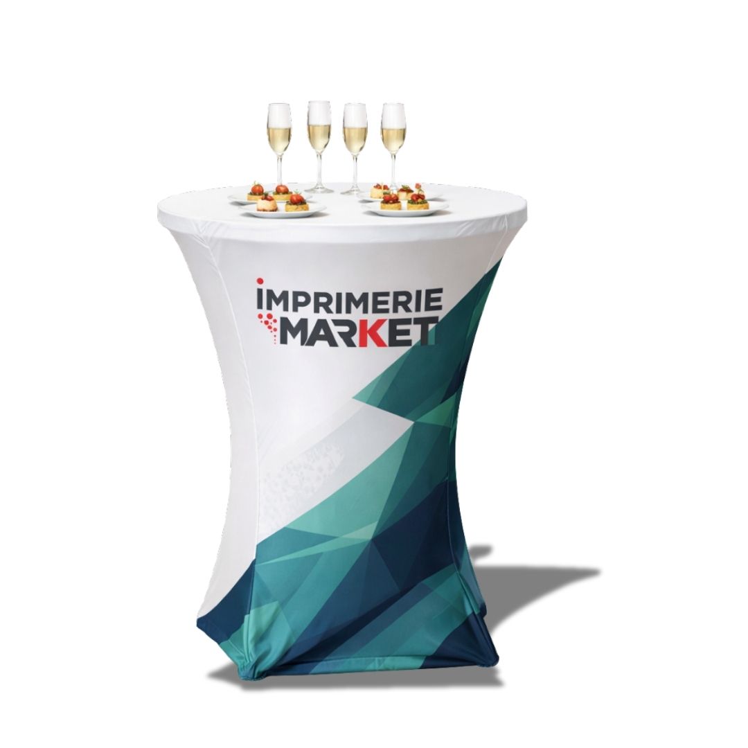 Table haute personnalisée pliante 80 x 110 cm